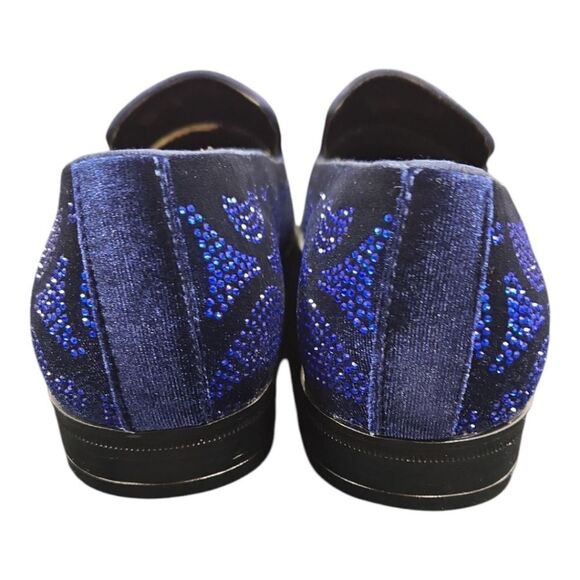 AFTER MIDNIGHT VINTNER VELVET COLLECTION:WINE CRYSTAL-STUDDED SMOKER SHOES. - Picture 5 of 7